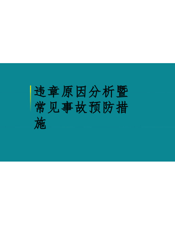 违章原因分析暨常见事故预防措施（85页）