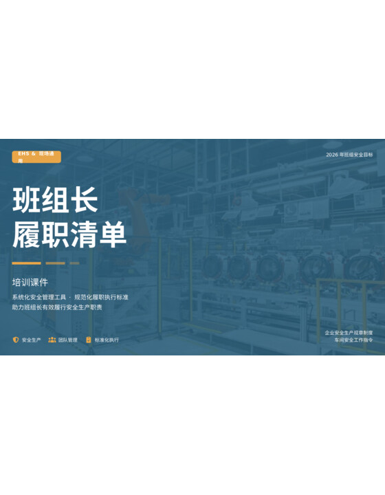 (精品PPT)班组长履职清单培训课件